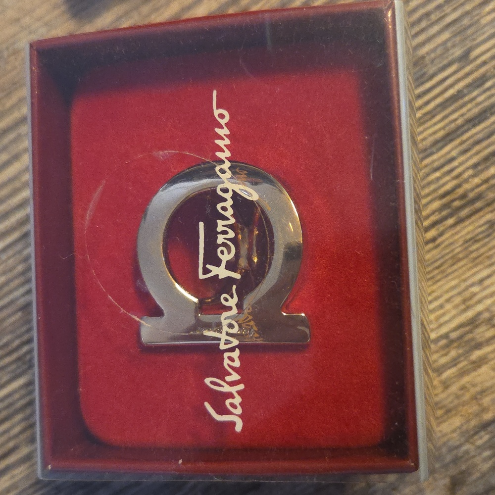 Salvatore Ferragamo Scarf Ring With Box And Dust Bag Gold Buckle with Pouch - Picture 16 of 16